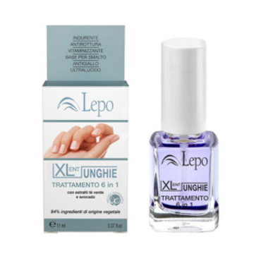 Lepo XLent Nails 6 in 1 Πολυλειτουργική Θεραπεία Νυχιών με Εκχυλίσματα Πράσινου Τσαγιού και Αβοκάντο 11ml